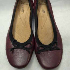 Clarks Blanche Nora Ballet Flat Size 7 Burgundy